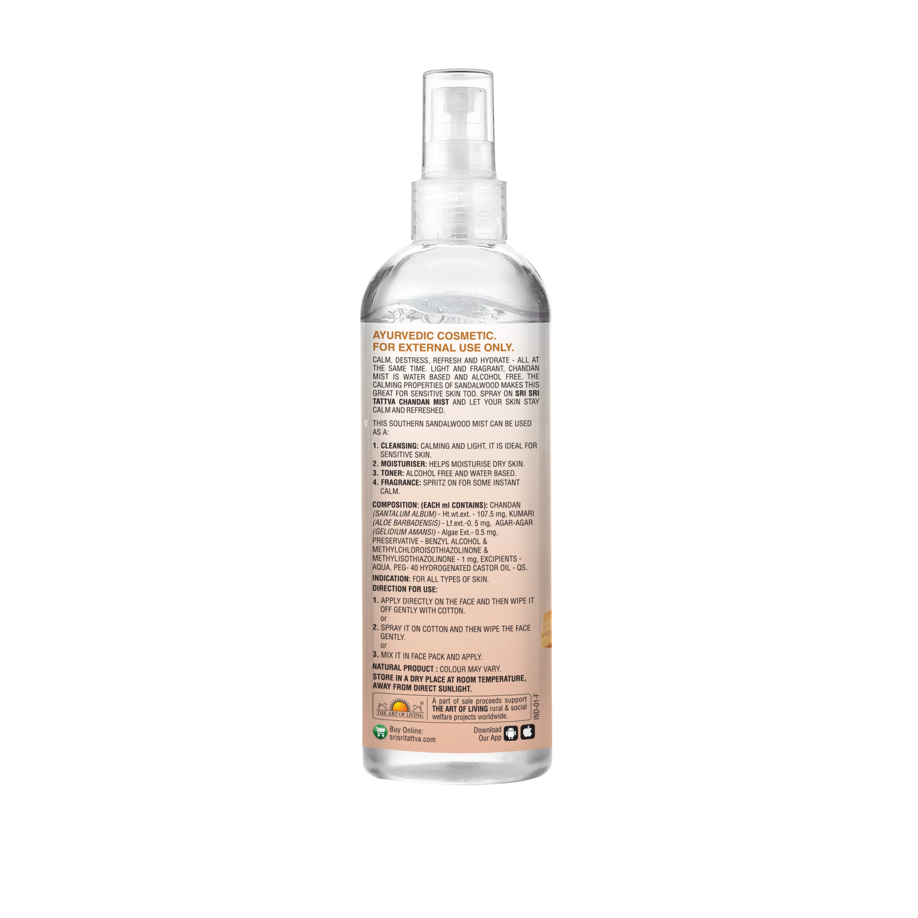 Chandan - Southern Sandalwood Mist | Keep Your Skin Calm And Refreshed | Cleanser, Moisturiser, Toner, Fragrance | Spray Bottle |  100 ml x Pack of 3 - Image 3