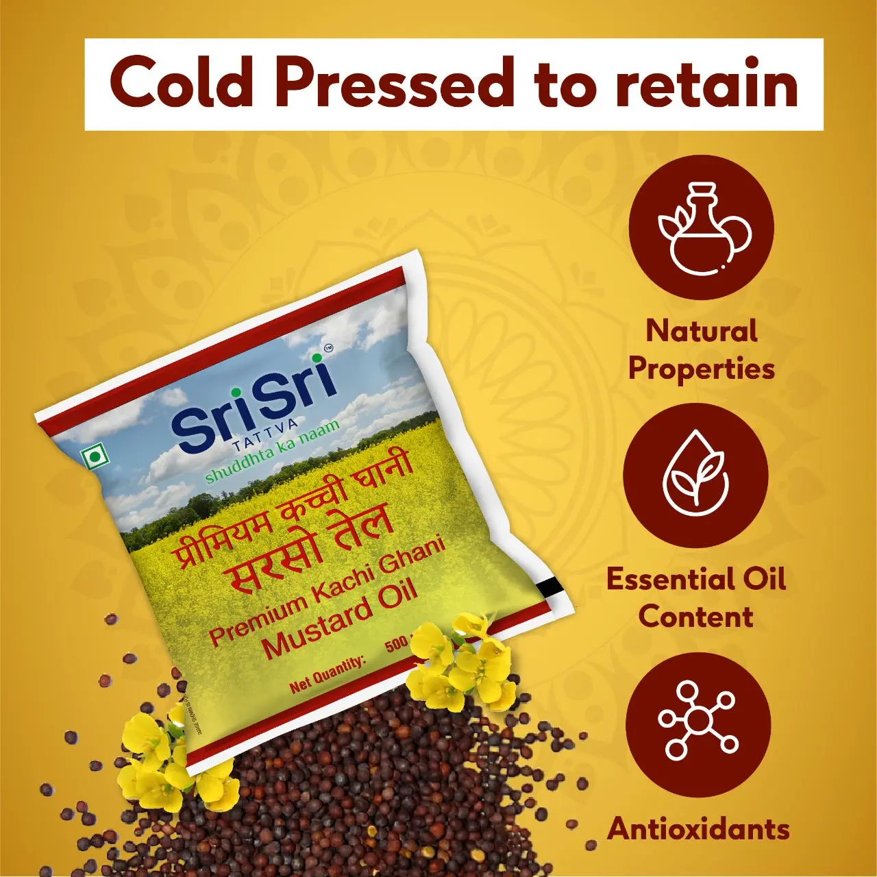 Premium Kachi Ghani Mustard Oil Pouch, 500 ml - Image 3