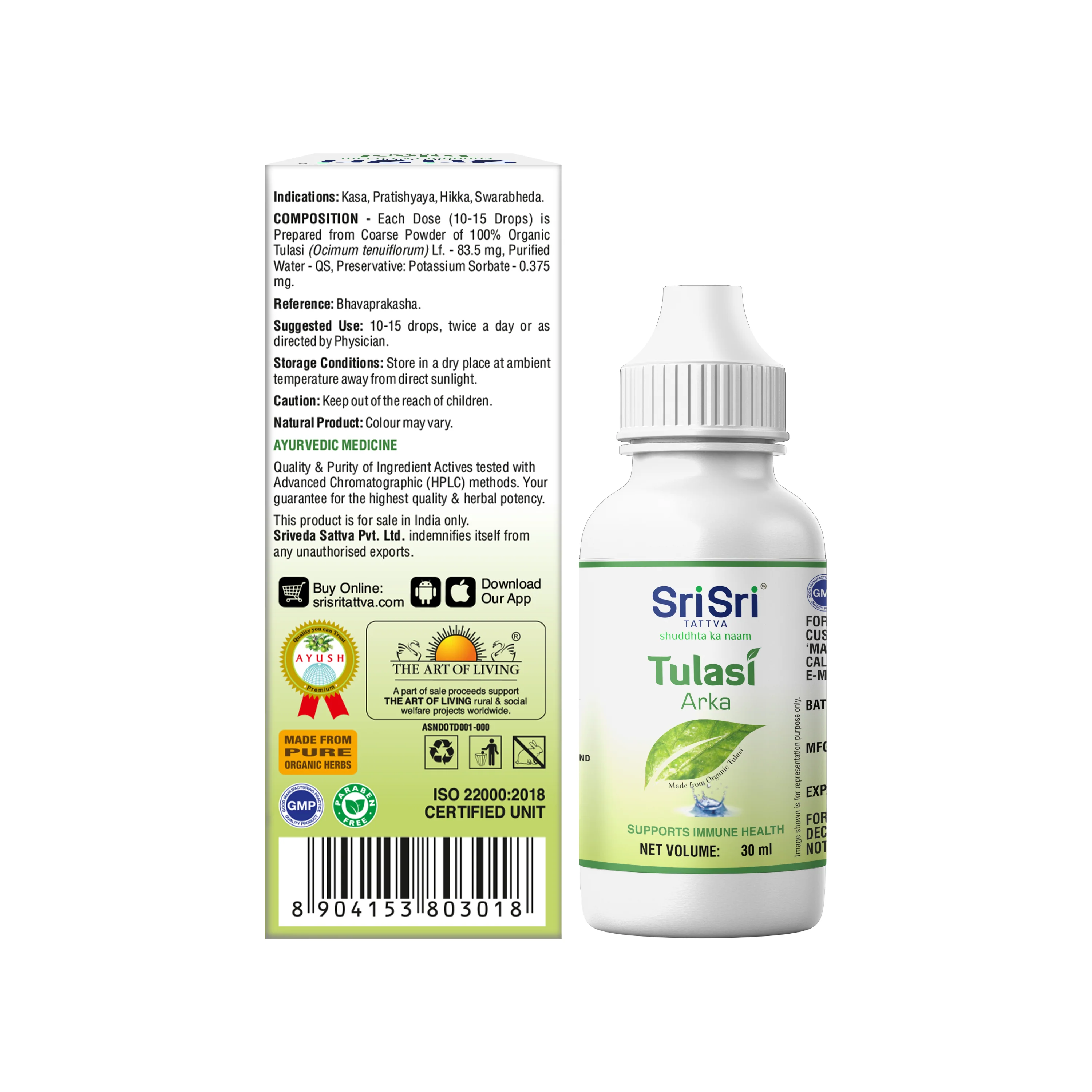 Tulasi Arka - Ayurvedic Wellness Drops | Daily Support for Immunity & Respiratory Wellness | 30ml - Image 3